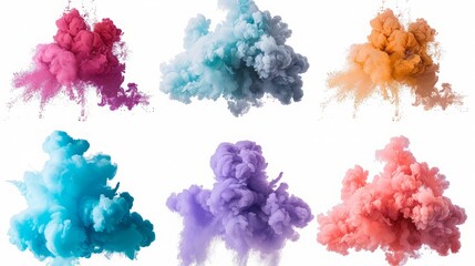 Abstract colorful ink clouds, like a burst of creativity.