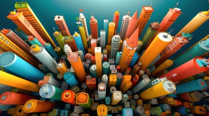Obraz premium Abstract Colorful Cityscape Illustration