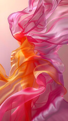Vibrant Pink and Orange Smoke Swirls in Dynamic Movement