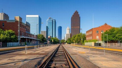 Atlanta Skyline with Railroad Tracks