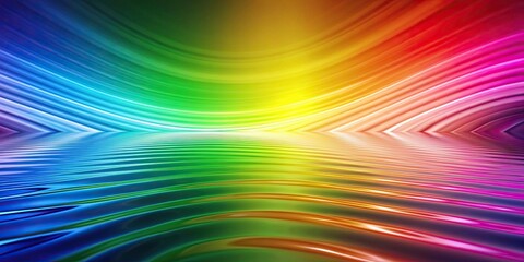 Obraz premium Smooth and abstract background image with rippling rainbow colors, Rainbow, Waves, Smooth, Abstract, Background, Colorful