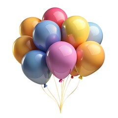 A vibrant assortment of colorful balloons on a white background