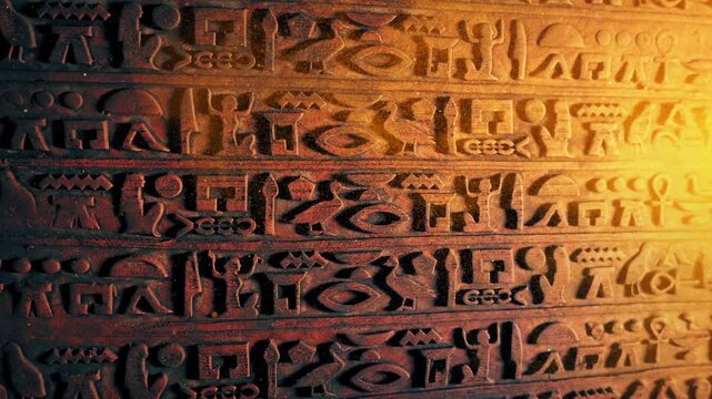 Ancient Egyptian Wall In Dusty Glow