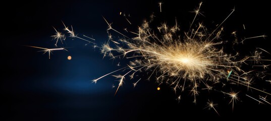 A Sparklers Burst Against a Dark Blue Background