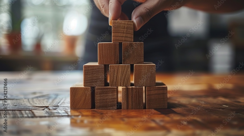 Poster building blocks tower of success