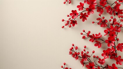 Simple Chinese New Year template with copy space for words. beige background