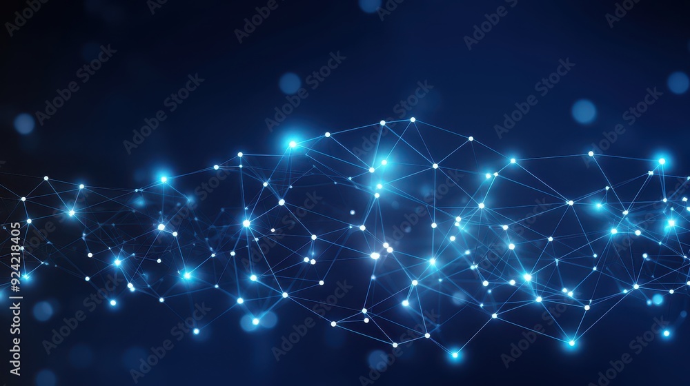 Aufkleber Abstract Network of Interconnected Glowing Nodes