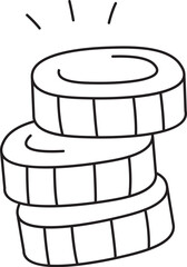 Stack Of Coins Doodle