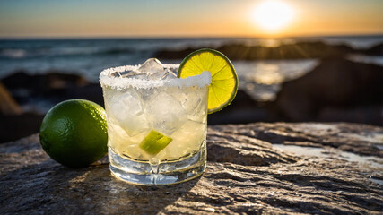 Margarita on the rocks with salt
