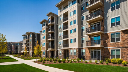Fototapeta premium Modern Commercial Real Estate Apartment Building