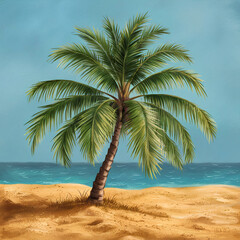 Obraz premium a beautiful plam tree illustration photo