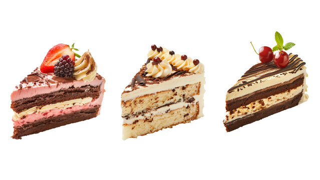 Peda&ccedil;os deliciosos de bolos confeitados