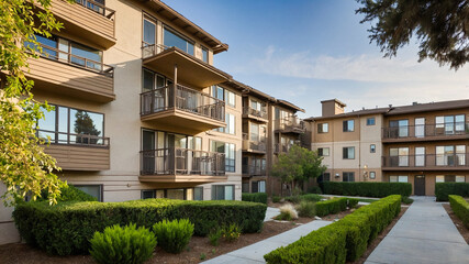 Obraz premium Modern Apartment Complex Multifamily 
