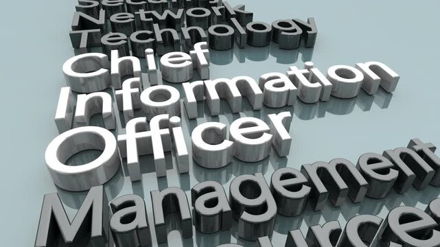 Chief Information Officer Position Role Executive Technology Network Security Words 3d Animation