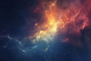 Fototapeta premium Glowing Nebula and Stars in Deep Space