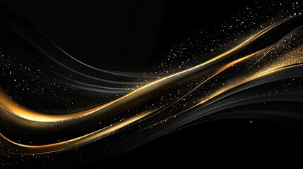 Abstract black background with gold. Perfect for a luxurious, elegant design.