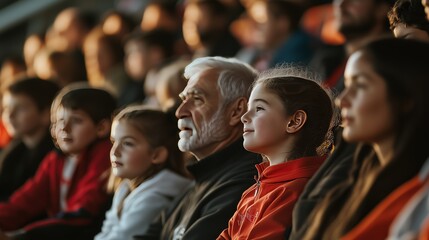 In a vibrant stadium, fans of all ages gather, united by their passion, creating an unforgettable atmosphere.