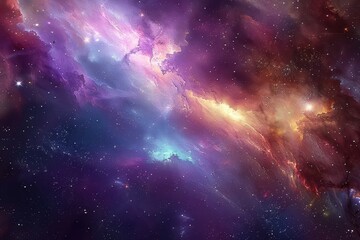Fototapeta premium Colorful and vivid space nebula with bright stars