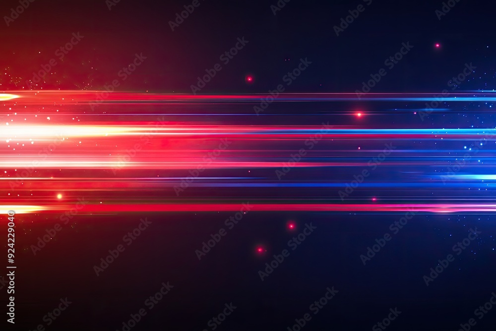 Poster abstract streaks of light on a dark background. perfect for a background for tech or speed related t