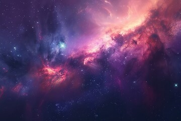 Fototapeta premium Colorful and vivid space nebula with bright shining stars