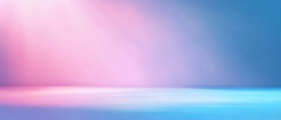 Fototapeta premium Abstract blurred studio background with a spotlight on a blue gradient