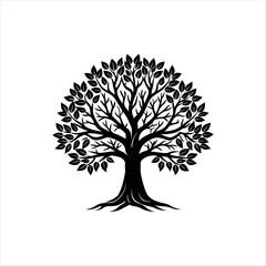 high resolution vector, silhouette, colorful tree image,