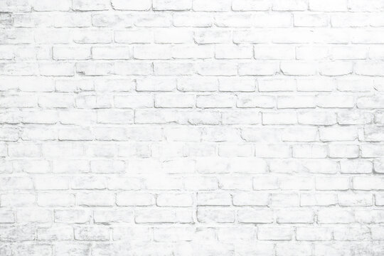 Fototapeta Abstract white brick wall texture background, light gray or soft gray color for modern interior design