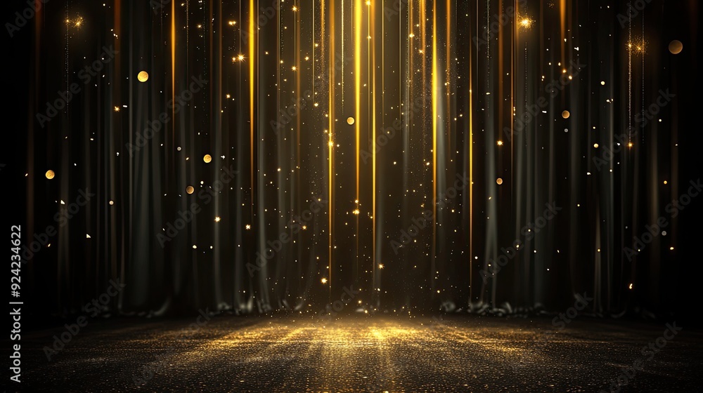 Poster abstract background with golden lights. perfect for adding a touch of elegance and glamour to your d