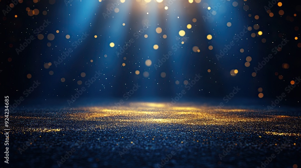 Poster sparkling background with golden glitter. ideal for adding a touch of magic and luxury to designs.