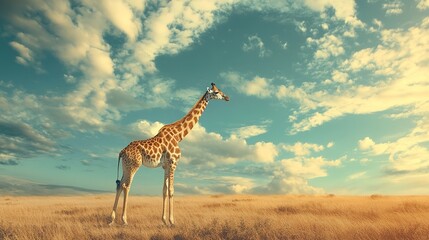 Obraz premium giraffe in the sky