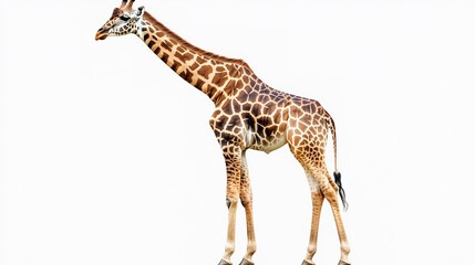 Naklejka premium full giraffe on isolated transparent background