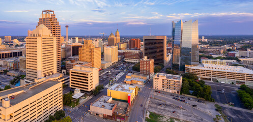 Downtown city skyline of  San Antonio, Texas, United States of America.