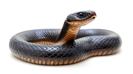 Fototapeta premium An Inland Taipan snake on a white background.