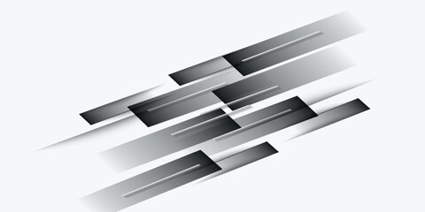 Smooth vector transition from black to white. Abstract broken stripes. For wall design, interior, polygraphy, clothing, web.Striped pattern, Trendy vector background