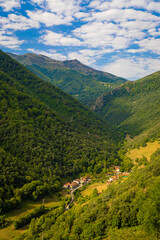 View of The Picos de Europa, a mountain range extending for about 20 km, forming part of the Cantabrian Mountains in northern Spain