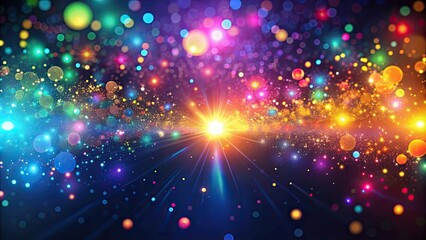 Colorful abstract background with glowing particles and lights, abstract, colorful, vibrant, bright, glowing, particles, lights