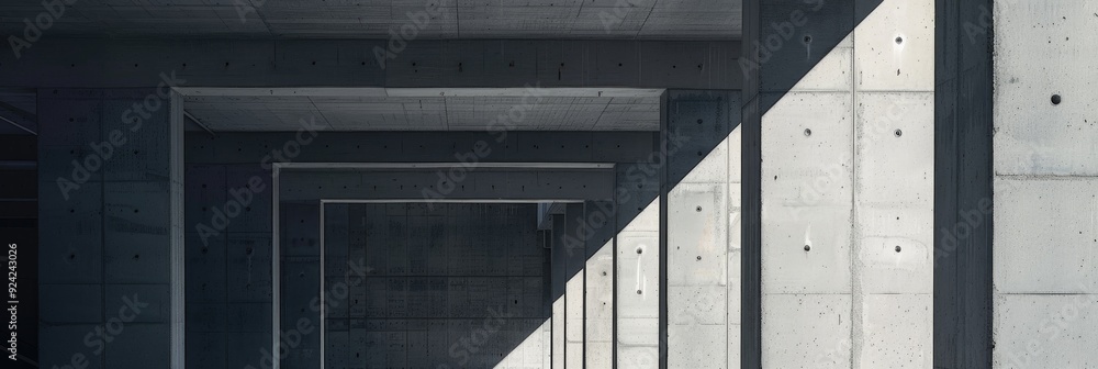 Aufkleber contemporary minimalist design showcasing the unique outline of concrete columns in an architectural