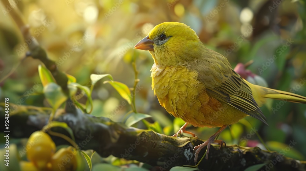 Wall mural canary bird realistic