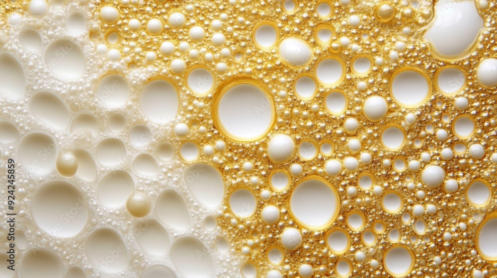 Poster a beautiful texture blending golden bubbles and soft gradients creates an eye-catching abstract back