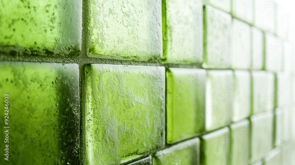 Aufkleber textured green glass tiles create a captivating visual with their unique patterns and vibrant colors