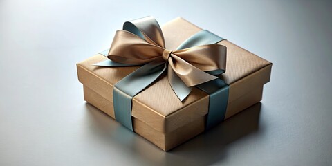 Obraz premium Luxury gift box with ribbon and bow airdrop, luxury, gift, box, ribbon, bow, airdrop, surprise, present