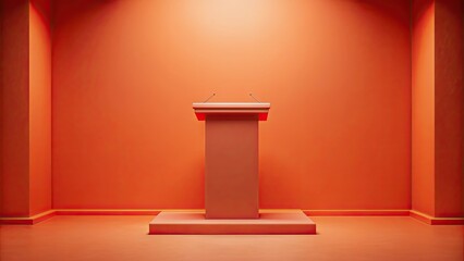 Coral orange render podium , coral, orange,render, podium, stage, display, presentation, showcase, stand, exhibition, modern