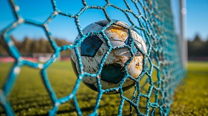 Soccer Ball Caught in the Net