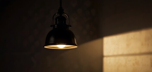Obraz premium Lamp with Radiant Light Silhouette of a classic lamp with a radiant light effect spreading from the shade