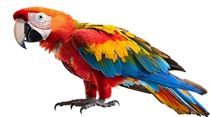 Fototapeta premium A Vibrant Scarlet Macaw with Multicolored Feathers