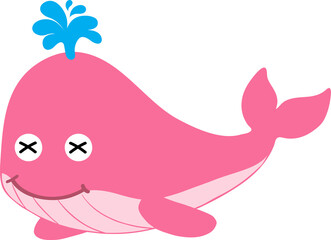 cute whale cartoon, sea animal