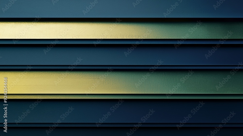Poster abstract background featuring horizontal stripes in gold and blue tones, creating a luxurious and so