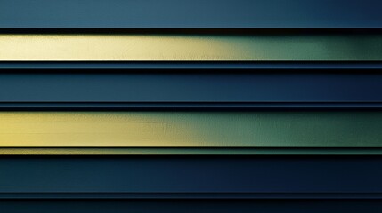 Fototapeta premium Abstract background featuring horizontal stripes in gold and blue tones, creating a luxurious and sophisticated design. The metallic sheen adds depth and dimension to the image