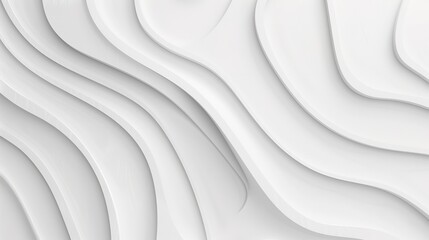 Obraz premium Abstract white background with curved lines and soft shadows.