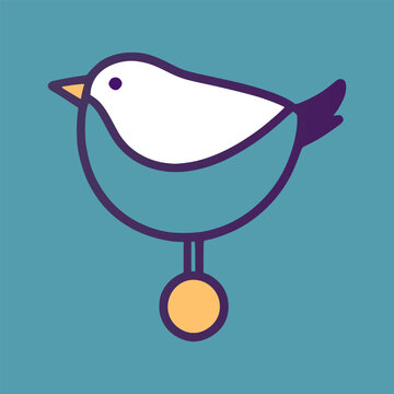 recommend clip art: bird logo, simple cartoon line art. Minimalist logo design element